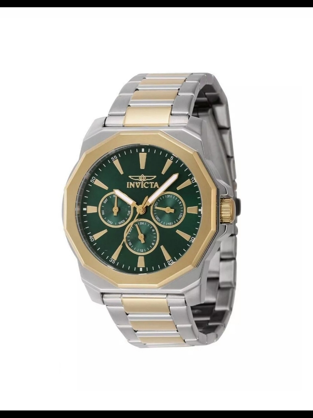 Invicta Green Dial Two-Tone Stainless Steel Chronograph